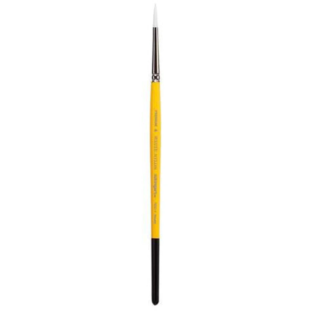 Pinceau rond de précision KINGART Premium White Nylon taille 4, idéal pour le face painting, les points, les grandes gouttes et le remplissage de motifs.