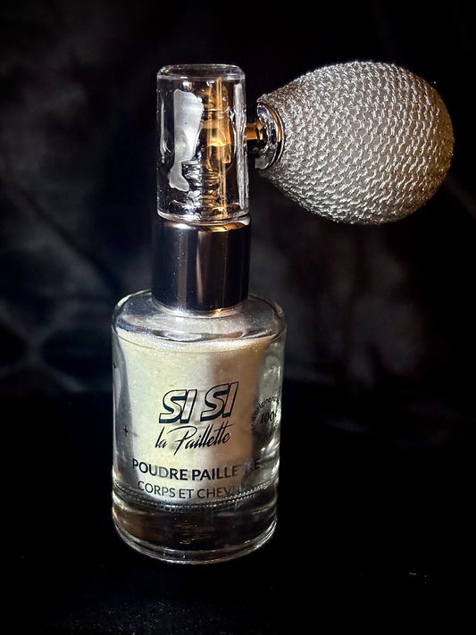 Spray poudre biodégradable Holo SiSi La Paillette - Paillettes fines pour le corps et les cheveux - Accessoire maquillage scintillant.