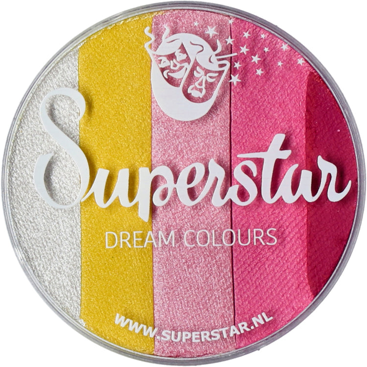 Maquillage professionnel Superstar Dream Colours Sweet, Splitcake irisé et brillant.