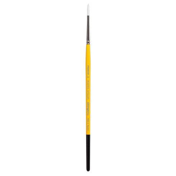 Pinceau rond de précision KINGART Premium White Nylon taille 3, idéal pour le face painting, les tracés fluides et les gouttes de taille moyennes.