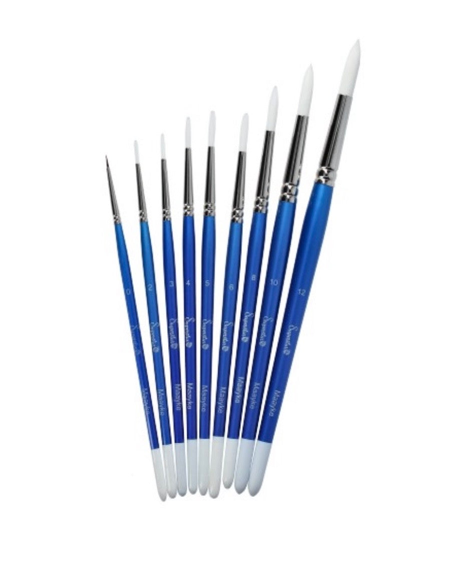 Pinceaux ronds professionnels Maayke Superstar pour le maquillage artistique et face painting.