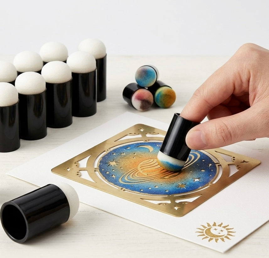Éponge applicateur maquillage pour pochoir et dégradés, accessoire face painting pro chez MagicFace.