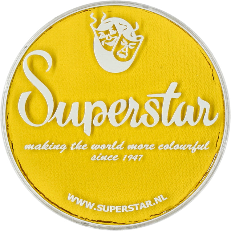 Fard à l'eau Superstar jaune pour le grimage et le maquillage artistique. Format rond 16g. 
