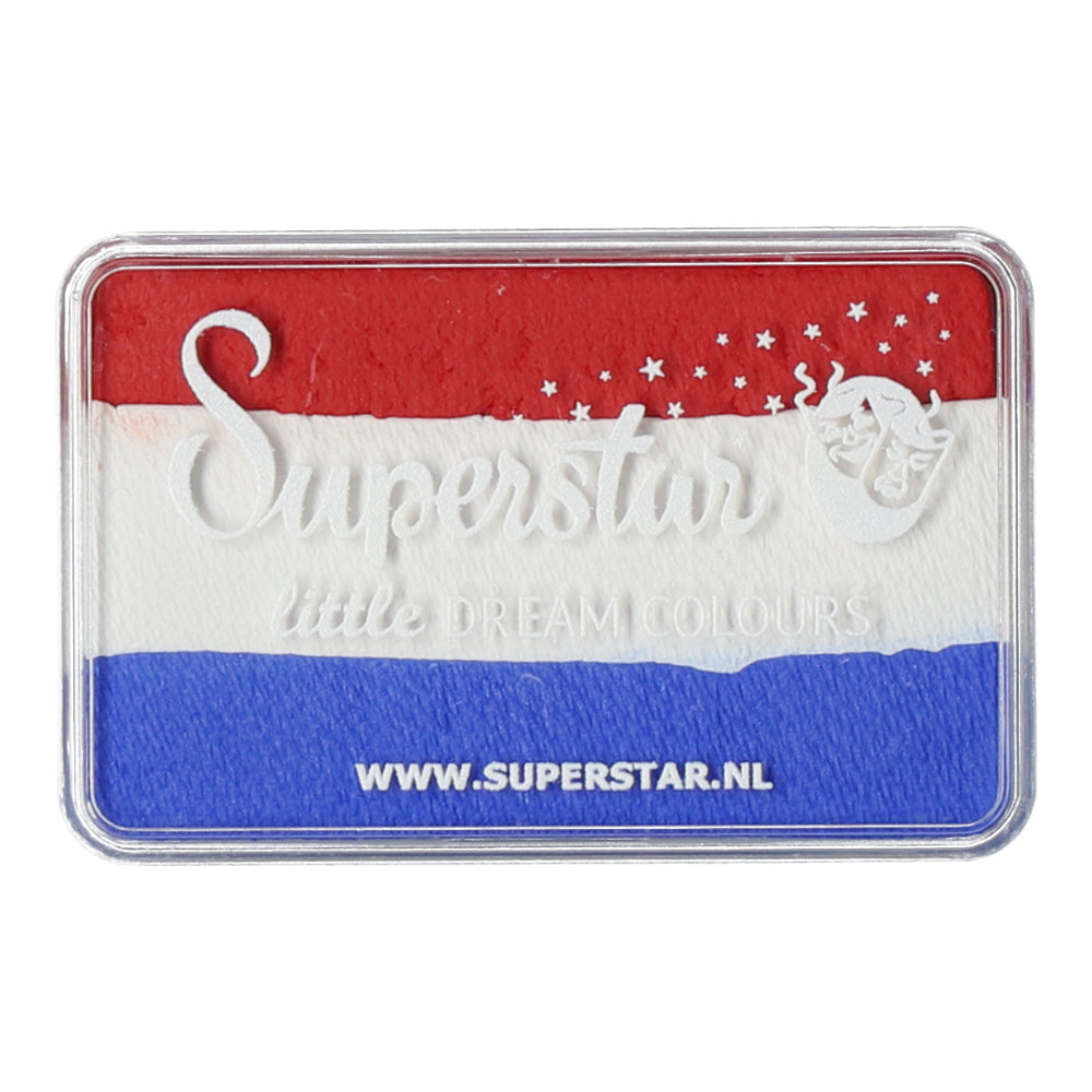 Maquillage professionnel Superstar Little Dream Colours Red White & Blue, Splitcake mat et intense pour one Stroke.