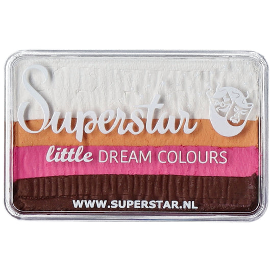 Maquillage professionnel Superstar Little Dream Colours Rose, Splitcake irisé et brillant pour one Stroke.