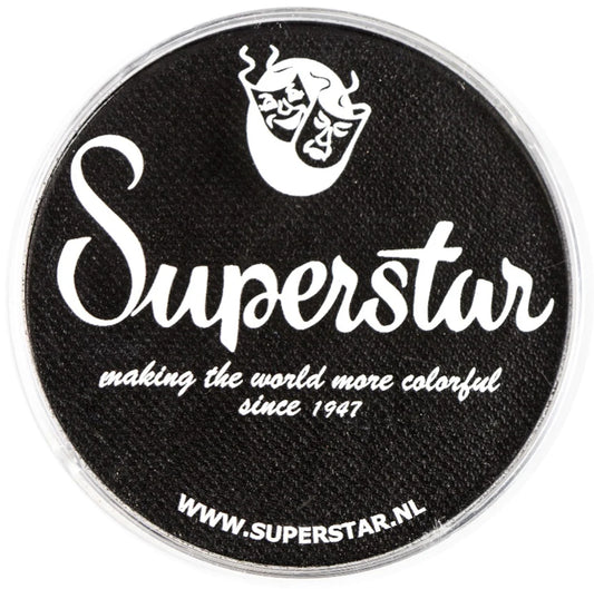Fard à l'eau Superstar Noir pour le grimage et le maquillage artistique. Format rond 16g. 