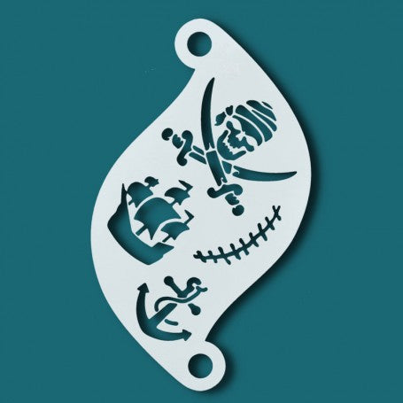 Pochoir de maquillage Superstar avec motifs de Pirates, idéale pour le grimage et face painting.